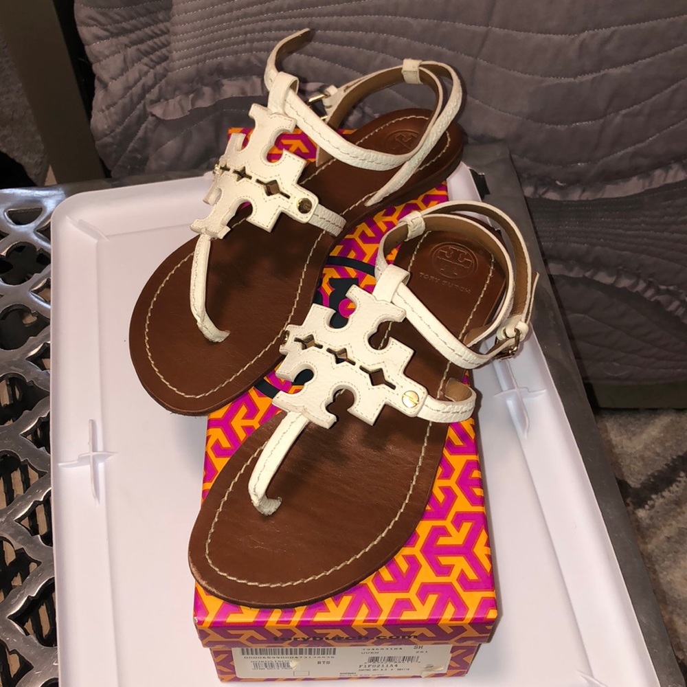 White Tory Burch sandals